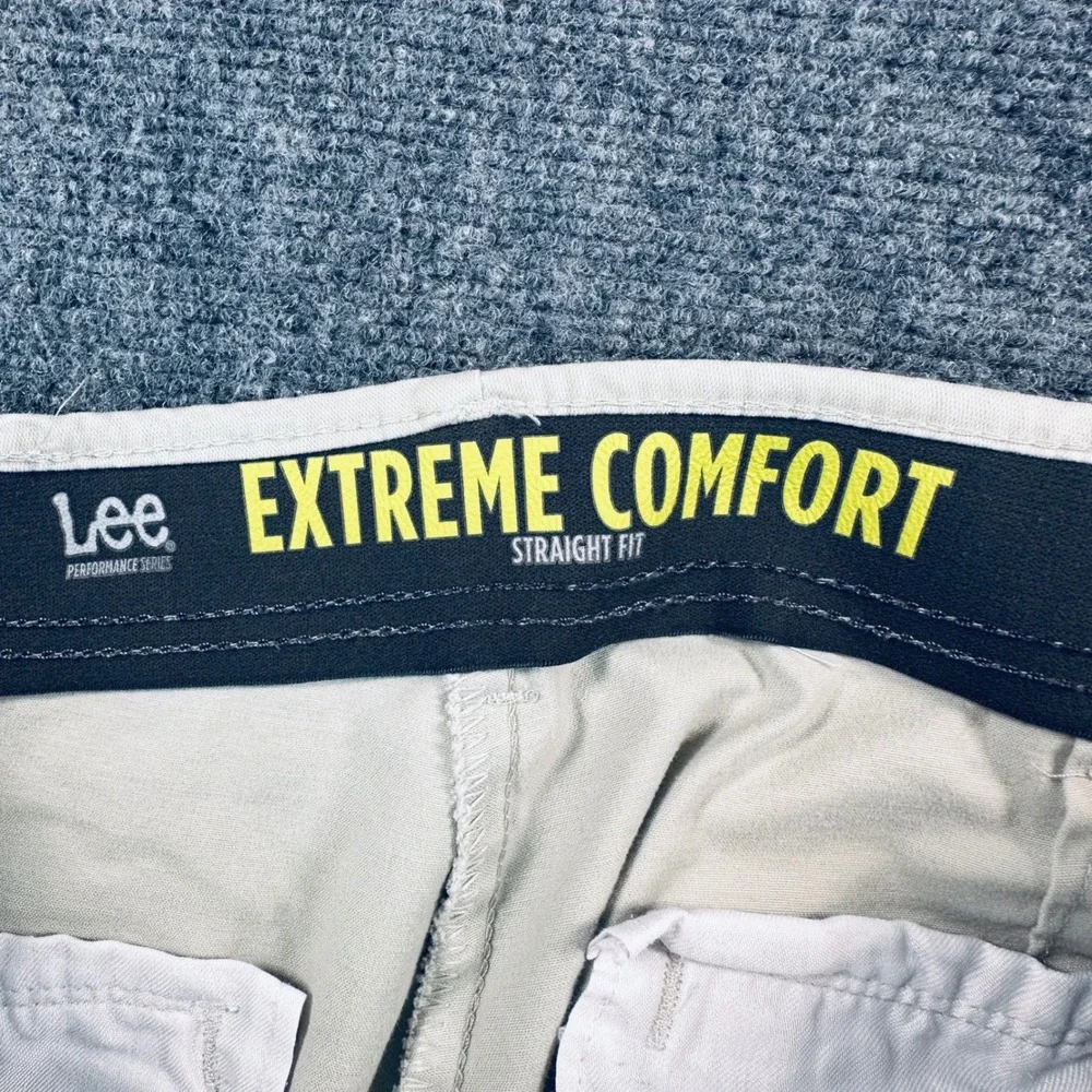 Lee Extreme Comfort Straight Fit Pants Men's 34x30 Khaki Tan Performance Chino - Picture 6 of 10